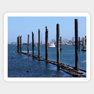 Sausalito Pile Moorings. San Francisco Bay Area Sticker